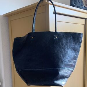 Nordstrom Black Leather Tote Bag
